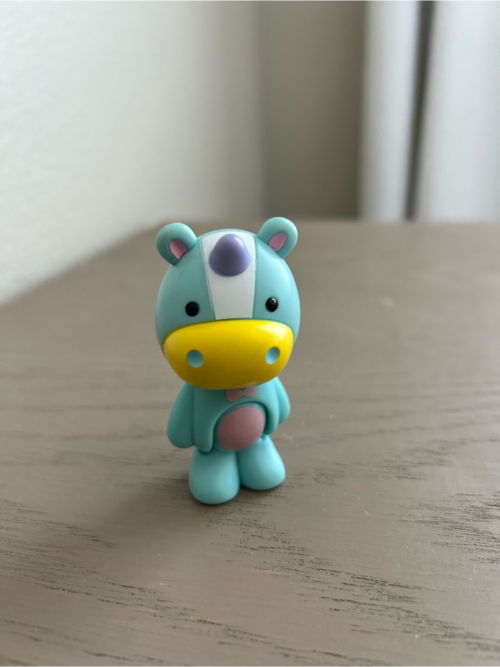 Cute Aqua Hippo Toy Figure with Yellow Snout - Kids Toy